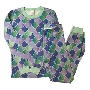 Hanna Andersson Purple and Green Mermaid Scales Pajamas Size 8